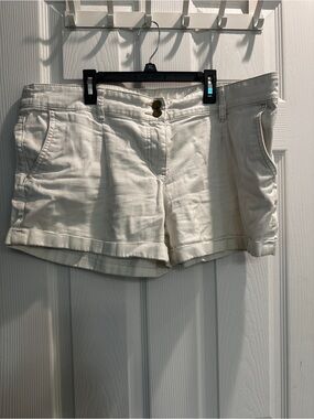 New York & Company White Rolled Cuff Denim Shorts